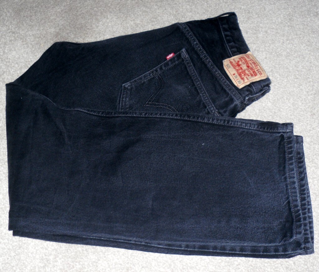 Men's Levis Black Denim 505 Regular Fit 
